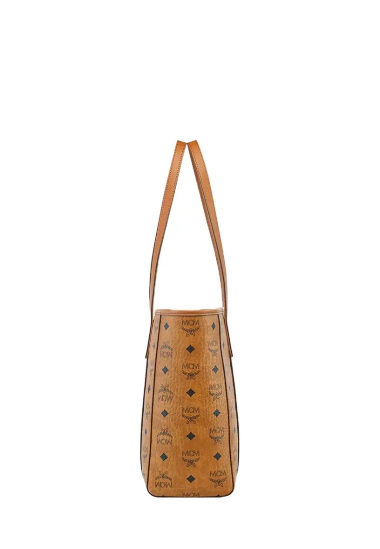 Toni Top-Zip Visetos Small Shopper Bag Cognac