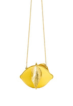 Tori Vegan Leather Metal Structure Clutch - Lemon Yellow