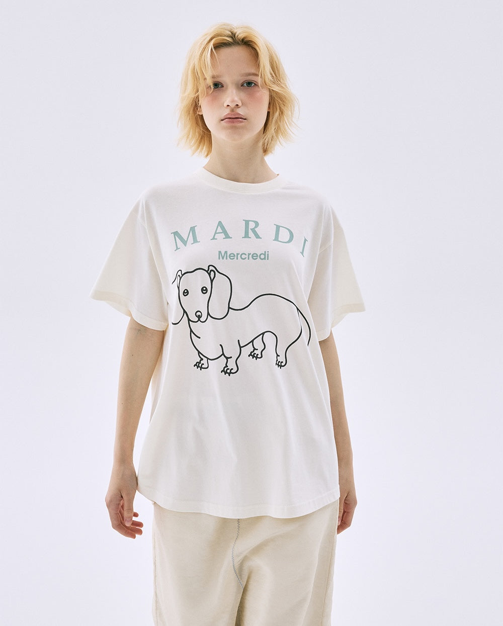 Tshirt DDANJI CH.06 Cream Moss Green