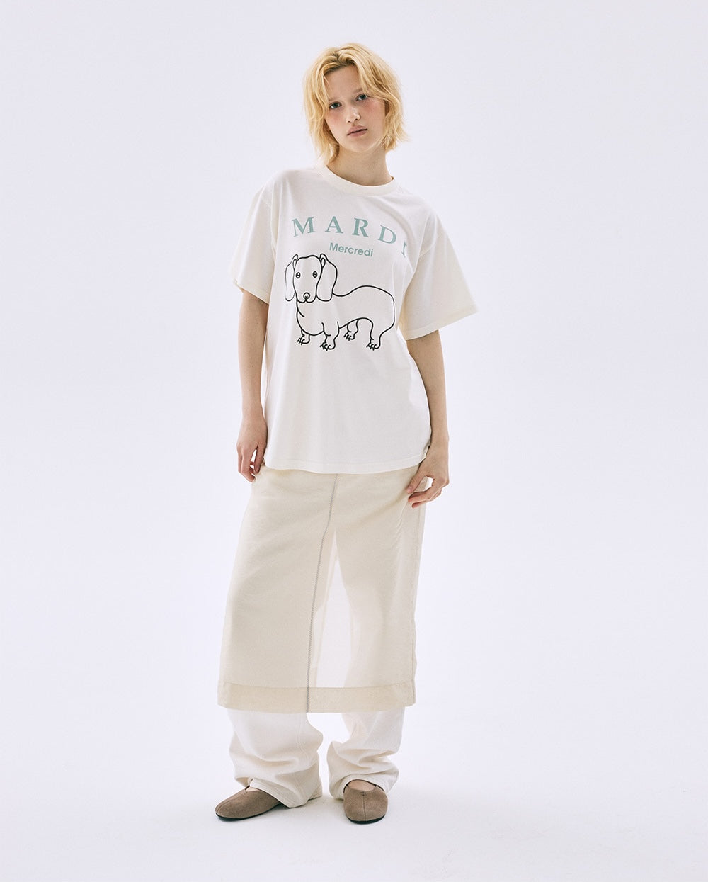 Tshirt DDANJI CH.06 Cream Moss Green