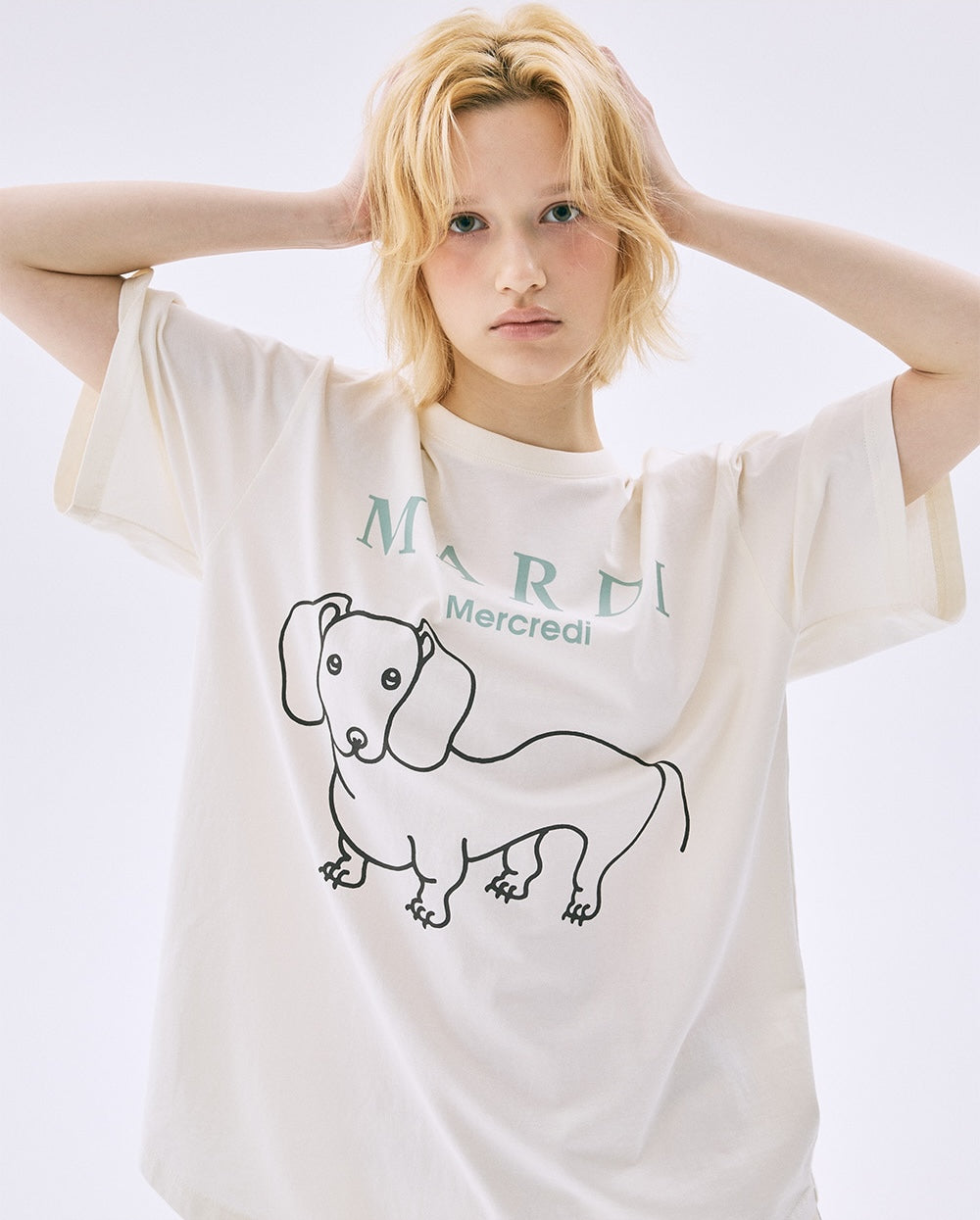 Tshirt DDANJI CH.06 Cream Moss Green