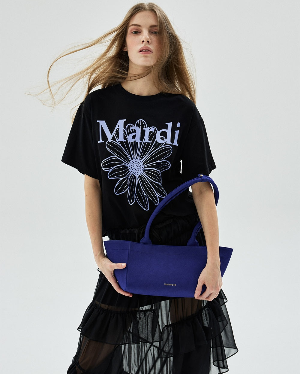 Tshirt FLOWERMARDI Black Light Purple