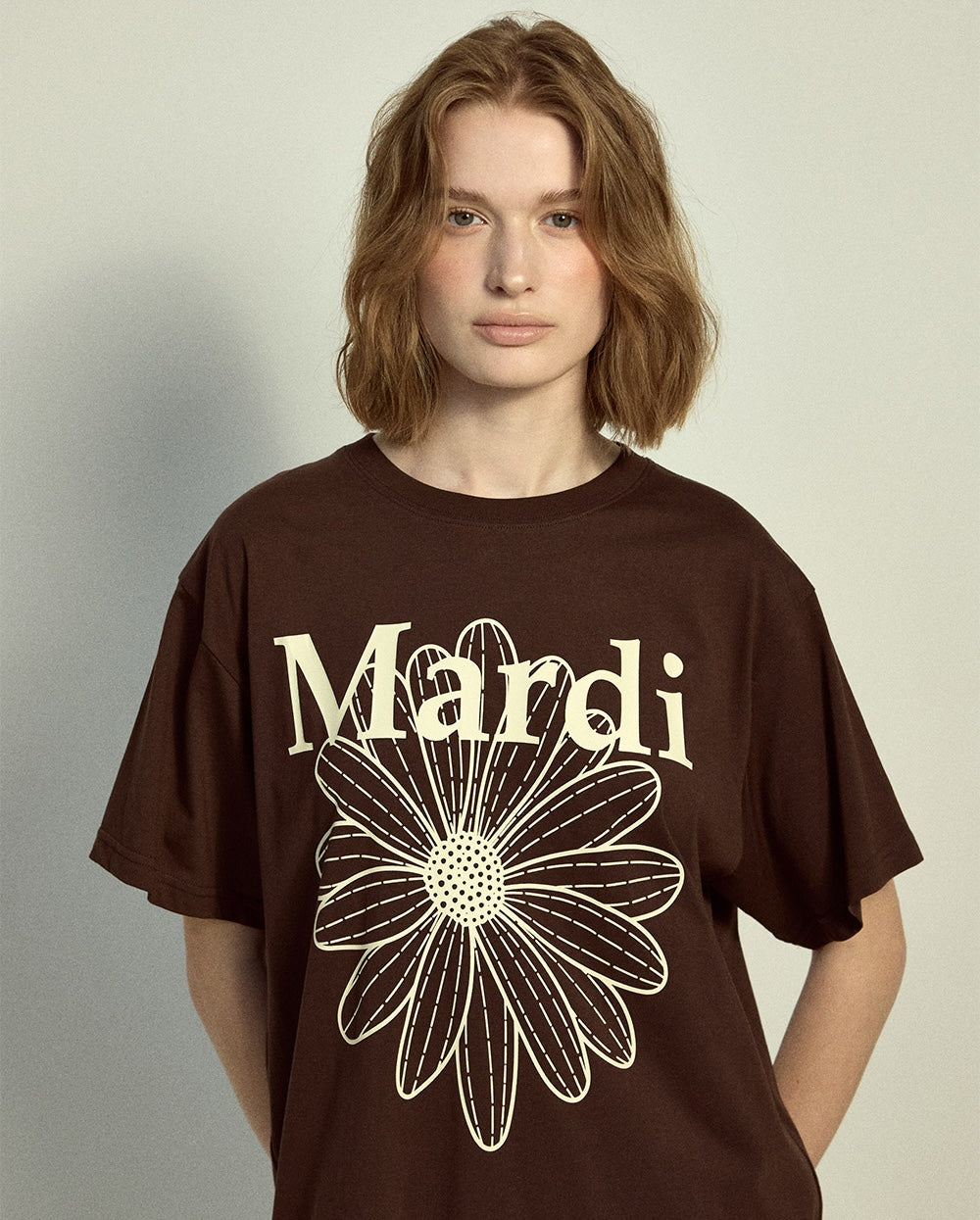 Tshirt FLOWERMARDI Brown Cream