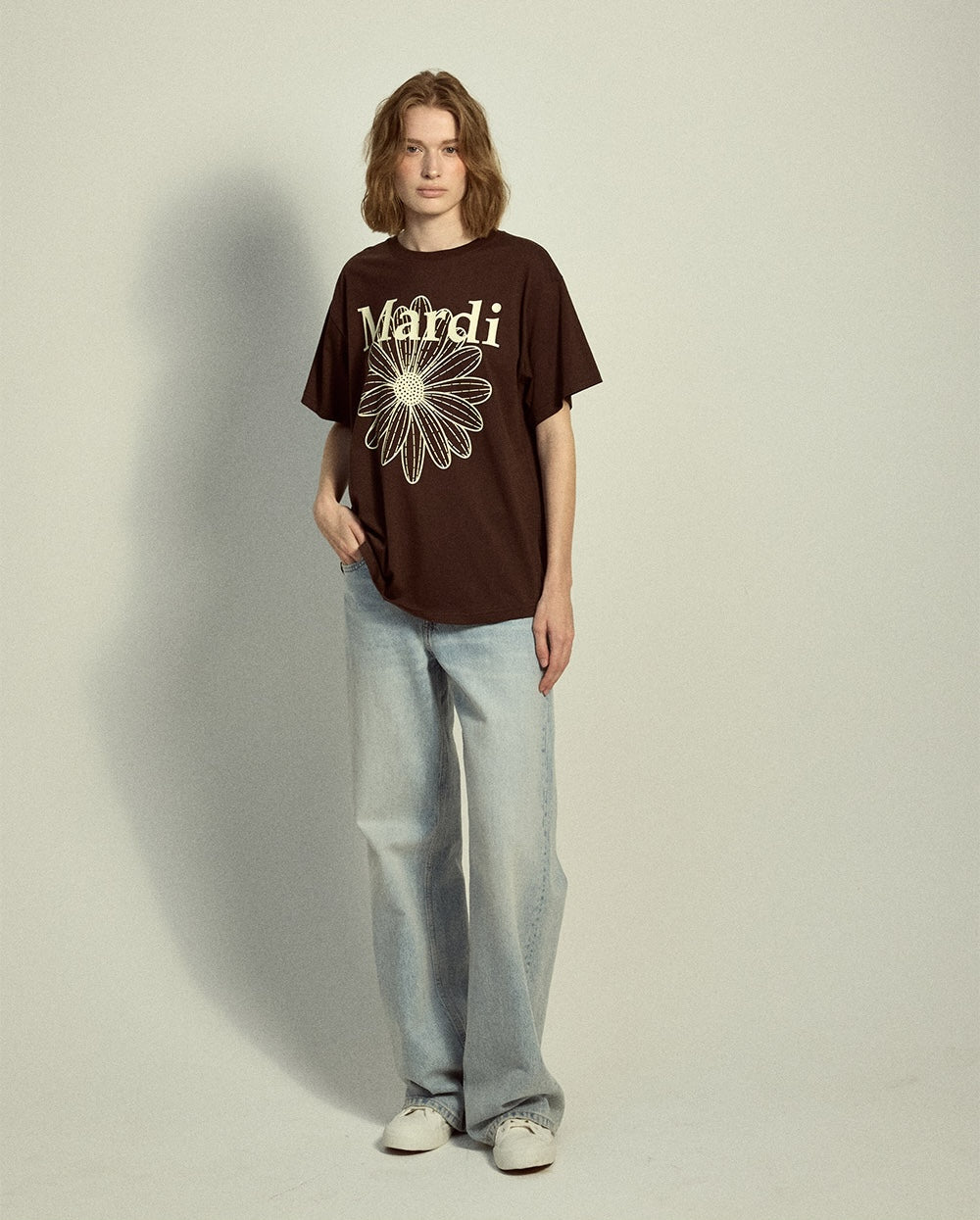 Tshirt FLOWERMARDI Brown Cream