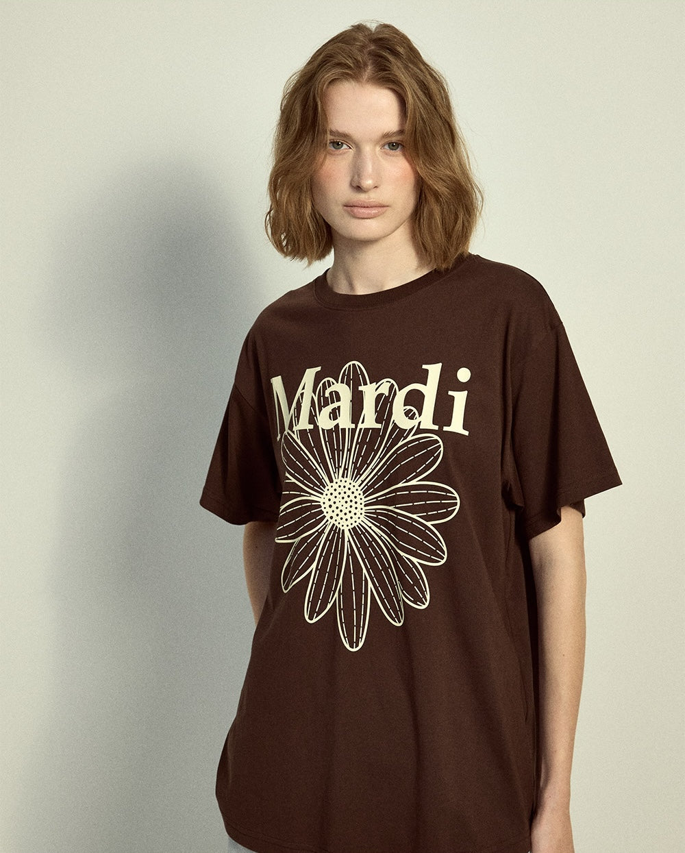 Tshirt FLOWERMARDI Brown Cream