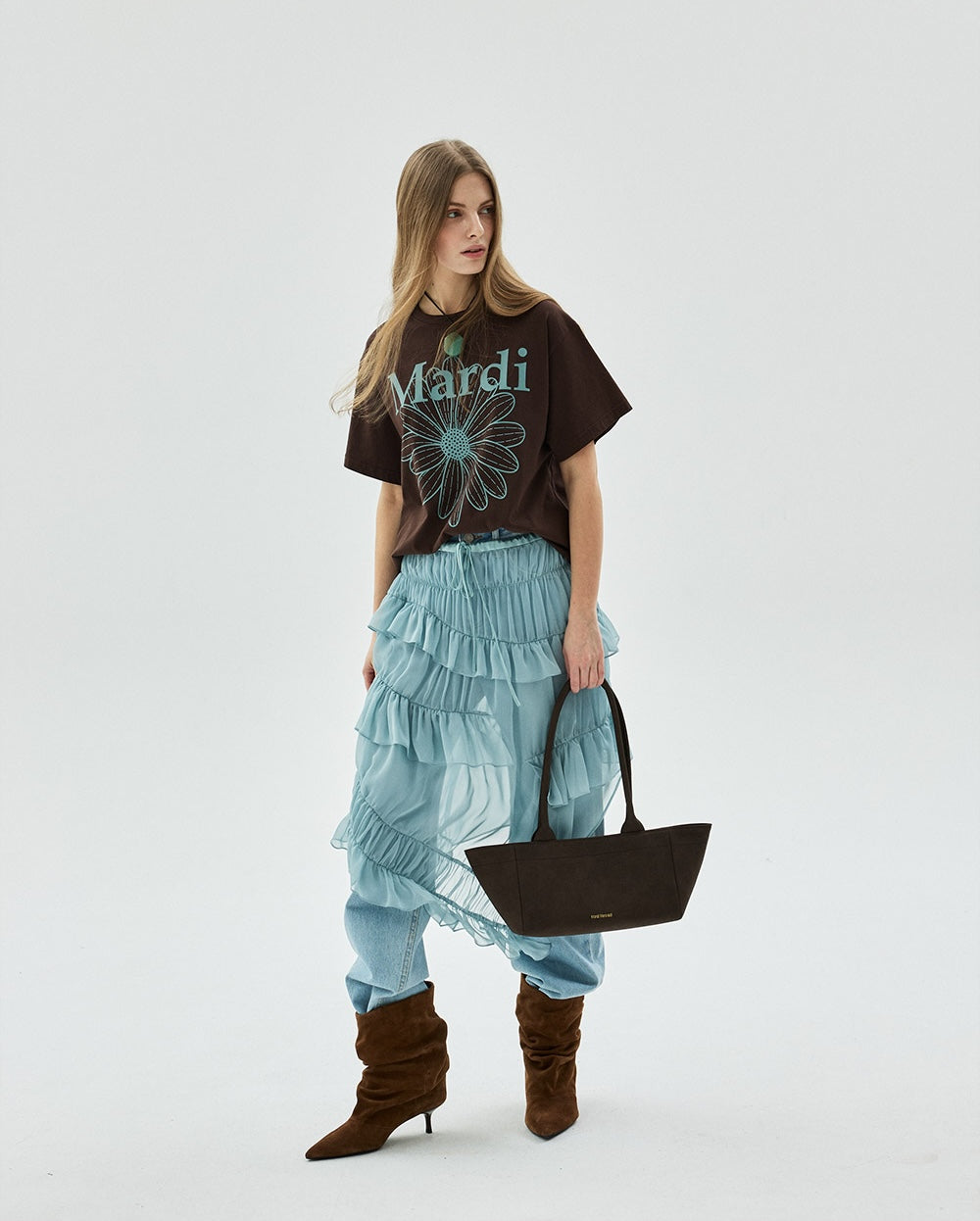 Tshirt FLOWERMARDI Brown Mint