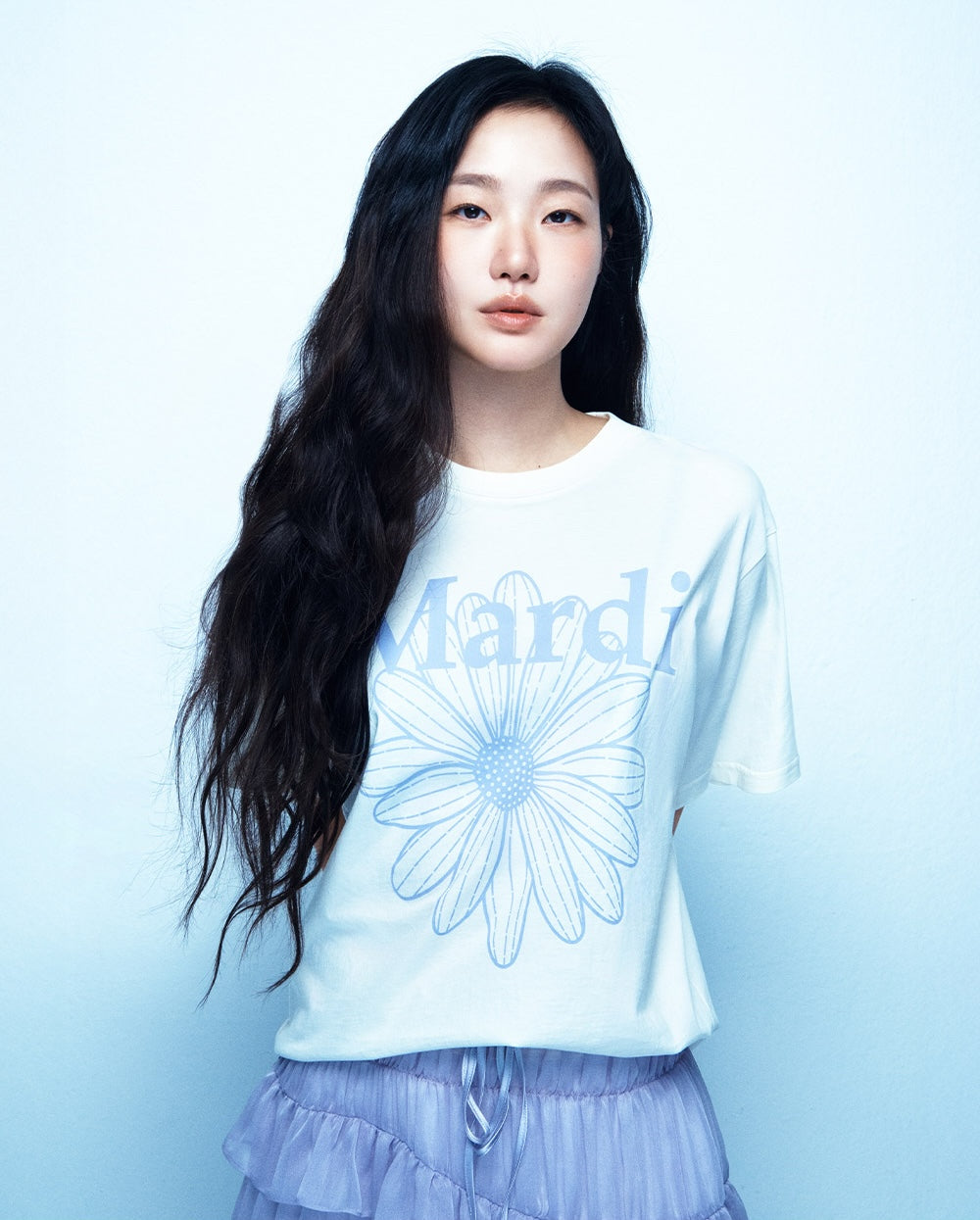 Tshirt FLOWERMARDI Cream Light Purple