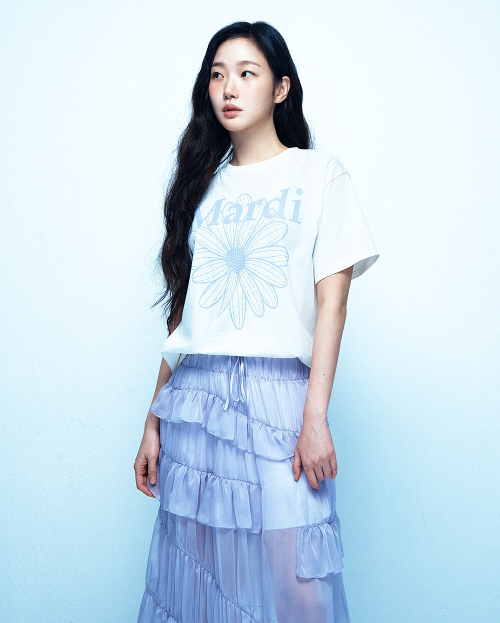 Tshirt FLOWERMARDI Cream Light Purple