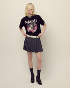 Tshirt FLOWERMARDI JARDIN Black Pale Pink