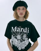 Tshirt FLOWERMARDI JARDIN Black White