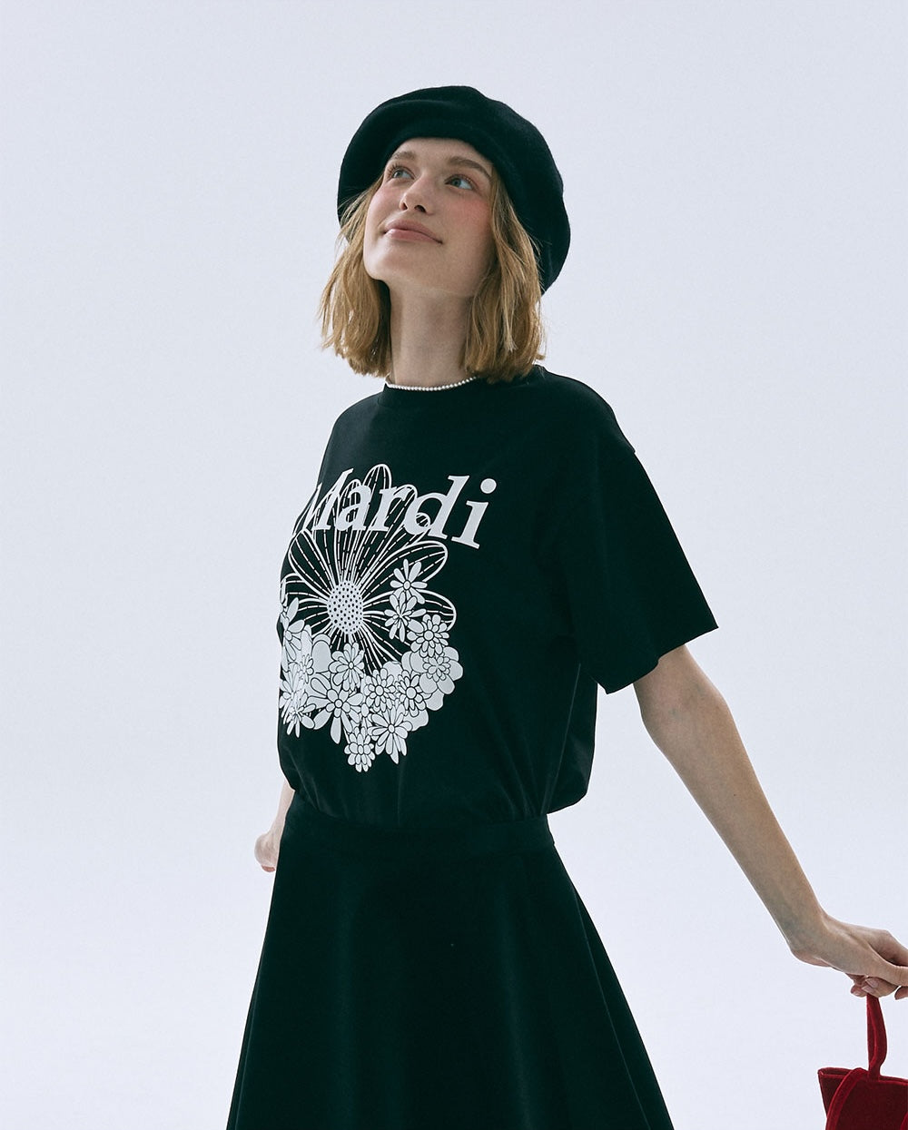 Tshirt FLOWERMARDI JARDIN Black White