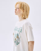 Tshirt FLOWERMARDI JARDIN Cream Moss Green