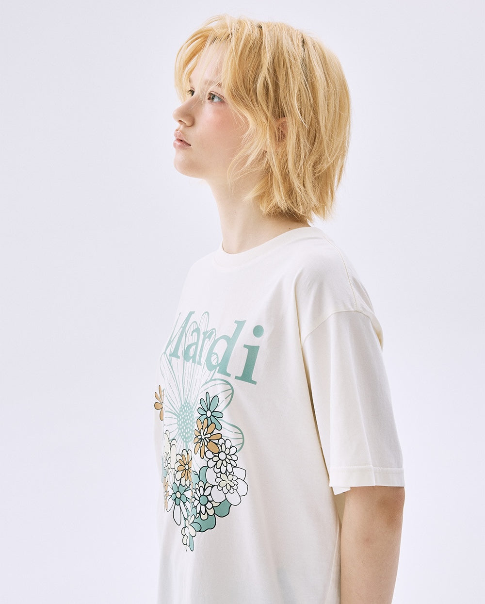 Tshirt FLOWERMARDI JARDIN Cream Moss Green