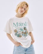 Tshirt FLOWERMARDI JARDIN Cream Moss Green