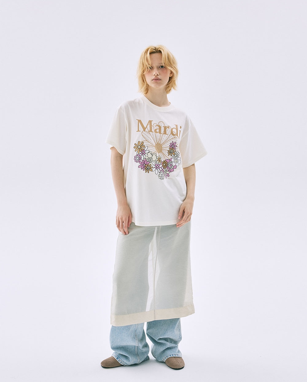 Tshirt FLOWERMARDI JARDIN Cream Peanut