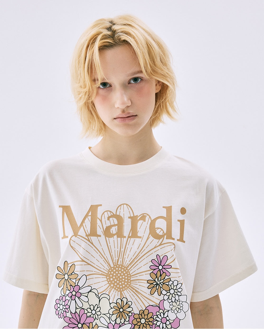 Tshirt FLOWERMARDI JARDIN Cream Peanut