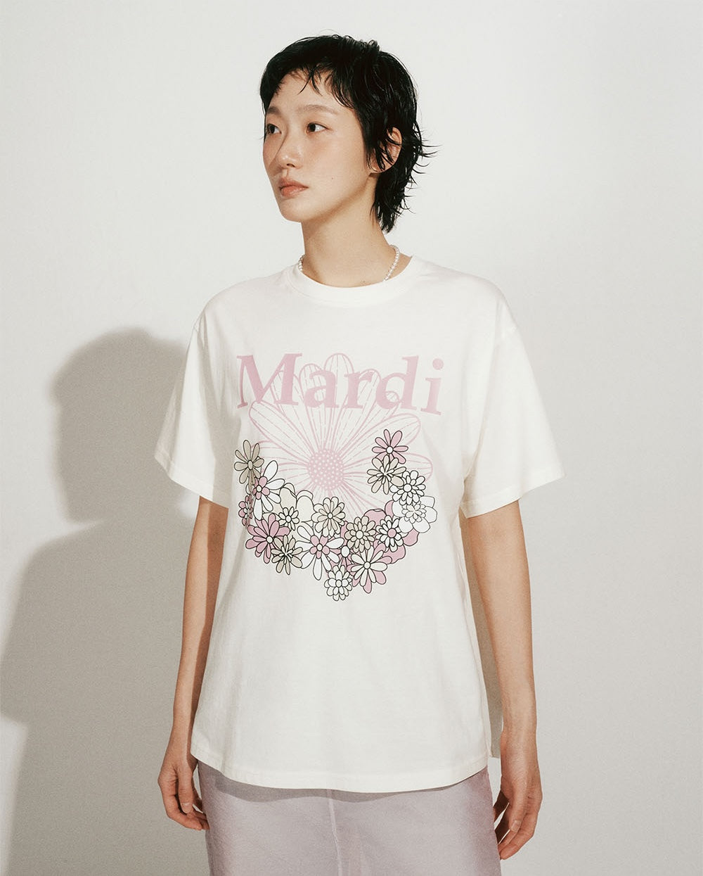 Tshirt FLOWERMARDI JARDIN Cream Pink Lavender
