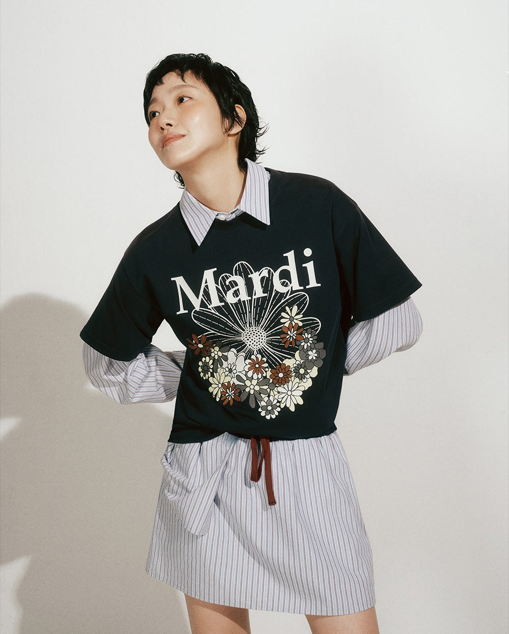 Tshirt FLOWERMARDI JARDIN Navy Ivory