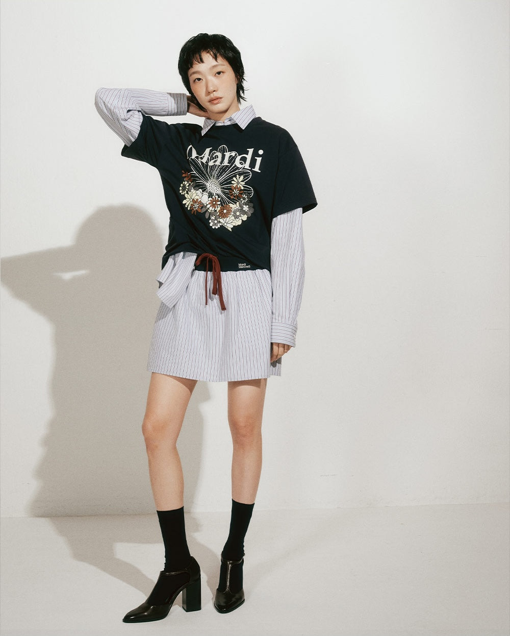 Tshirt FLOWERMARDI JARDIN Navy Ivory