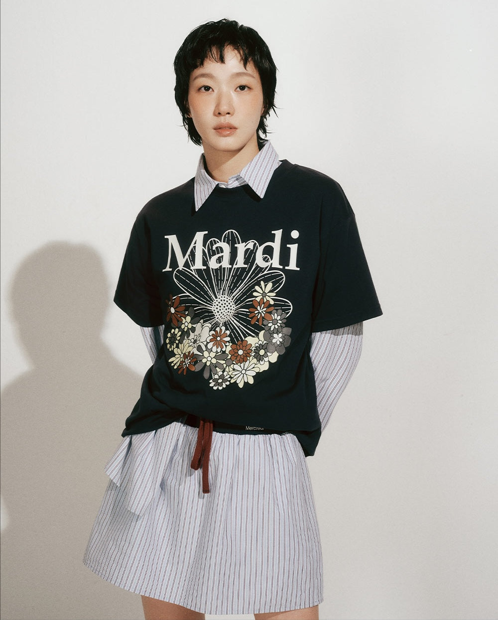 Tshirt FLOWERMARDI JARDIN Navy Ivory