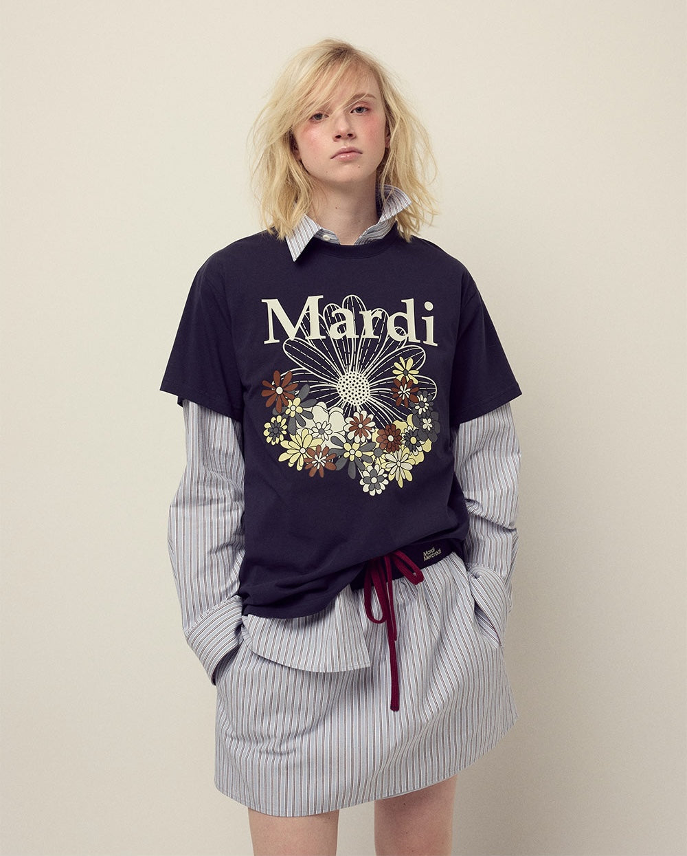 Tshirt FLOWERMARDI JARDIN Navy Ivory