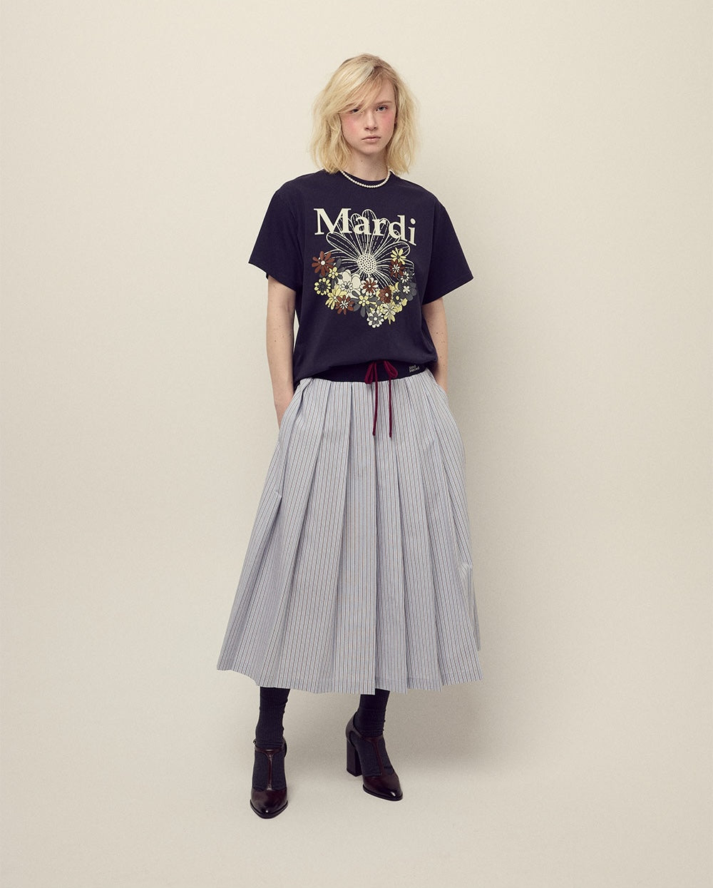 Tshirt FLOWERMARDI JARDIN Navy Ivory