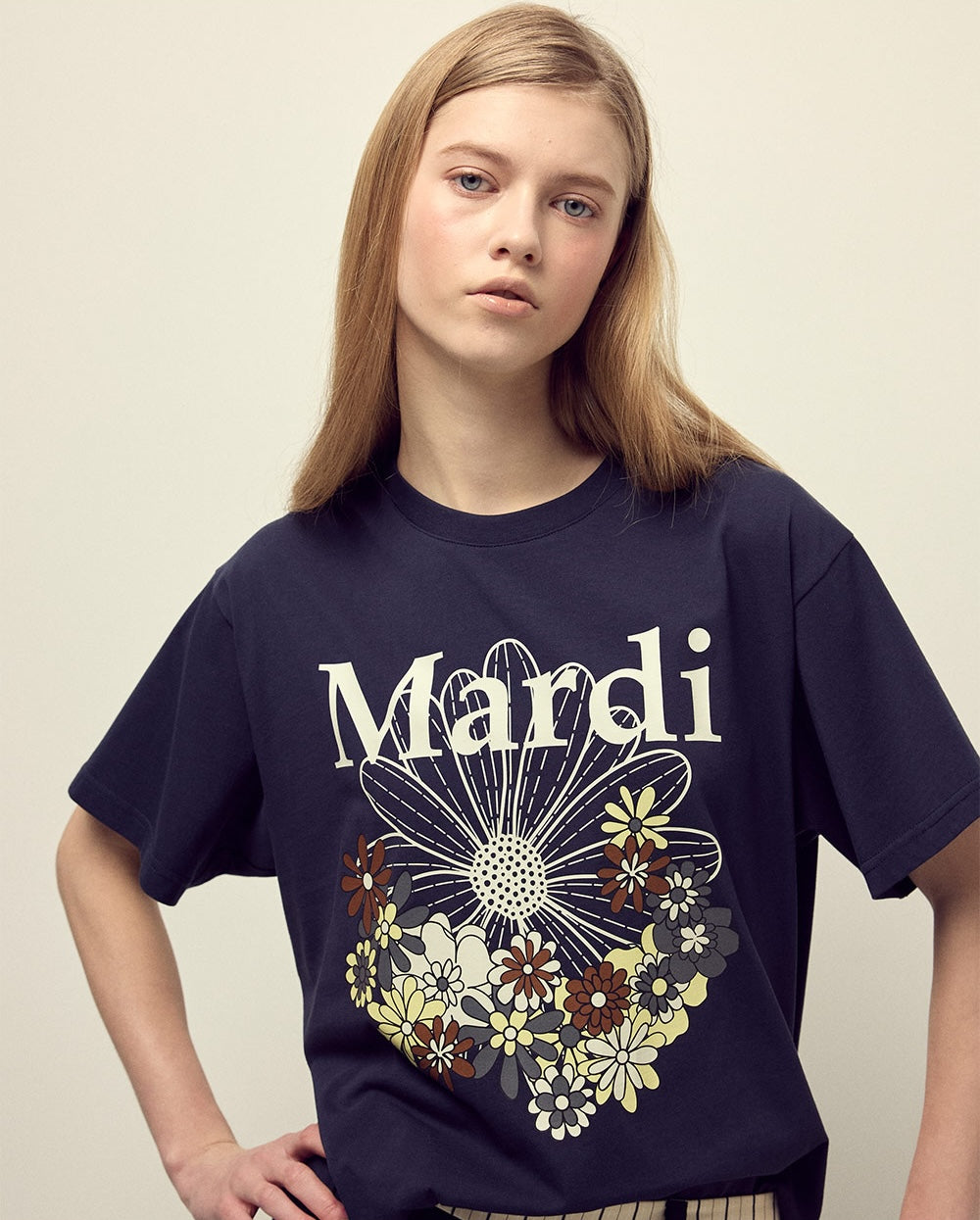 Tshirt FLOWERMARDI JARDIN Navy Ivory
