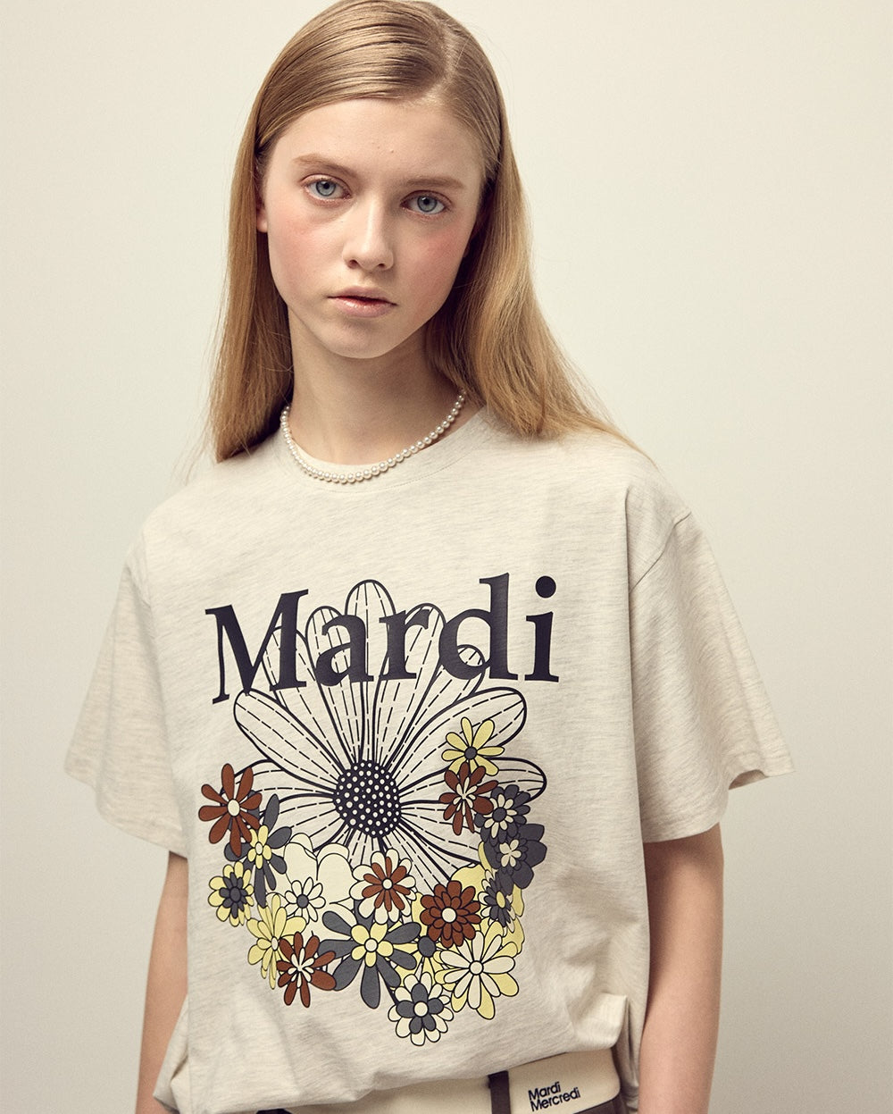 Tshirt FLOWERMARDI JARDIN Oatmeal Black