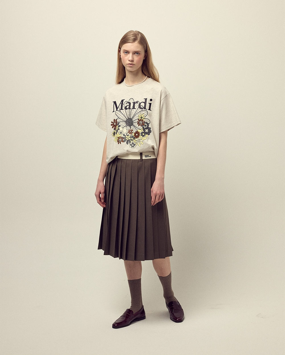 Tshirt FLOWERMARDI JARDIN Oatmeal Black