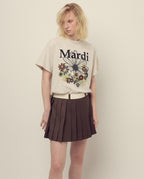 Tshirt FLOWERMARDI JARDIN Oatmeal Black