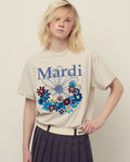 Tshirt FLOWERMARDI JARDIN Oatmeal Blue