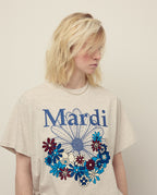 Tshirt FLOWERMARDI JARDIN Oatmeal Blue