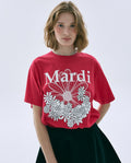 Tshirt FLOWERMARDI JARDIN Red White