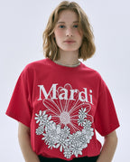 Tshirt FLOWERMARDI JARDIN Red White