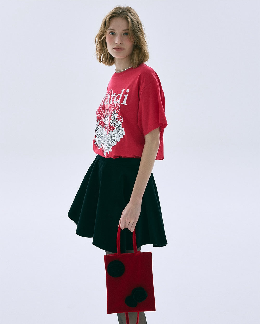 Tshirt FLOWERMARDI JARDIN Red White