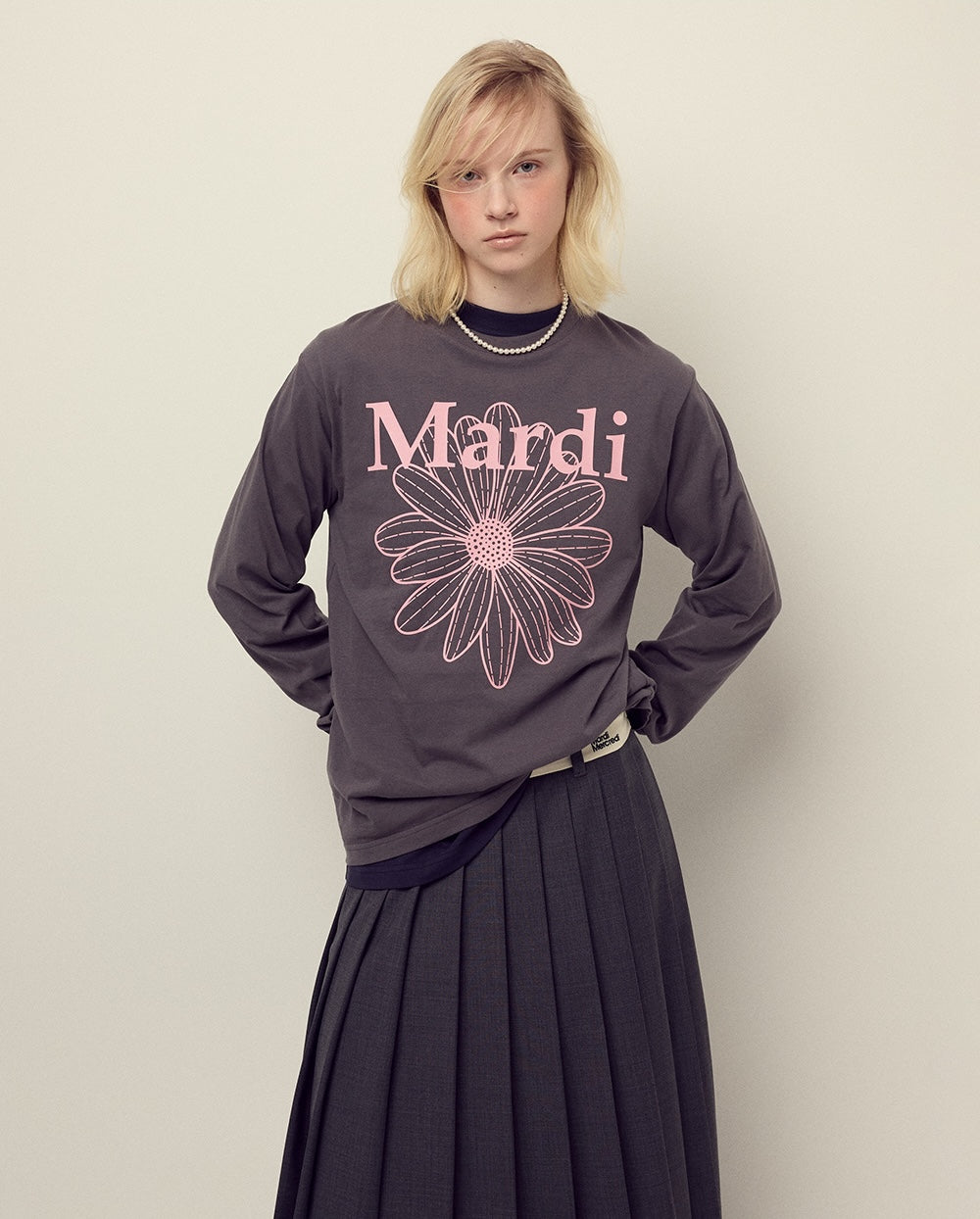 Tshirt Long Sleeve FLOWERMARDI Brown Pink