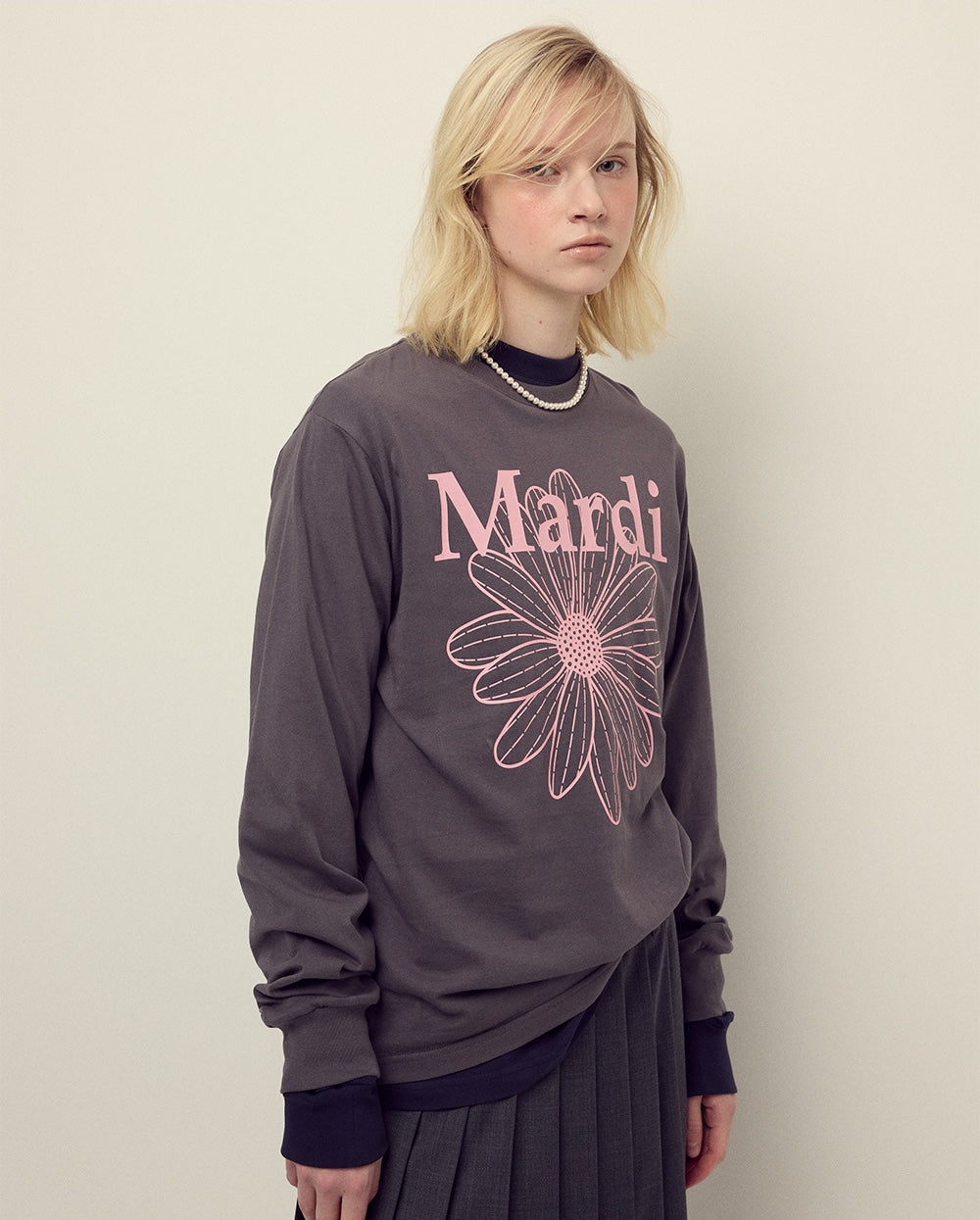 Tshirt Long Sleeve FLOWERMARDI Brown Pink