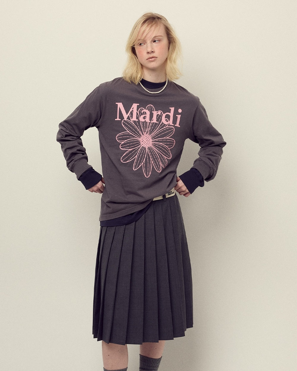 Tshirt Long Sleeve FLOWERMARDI Brown Pink