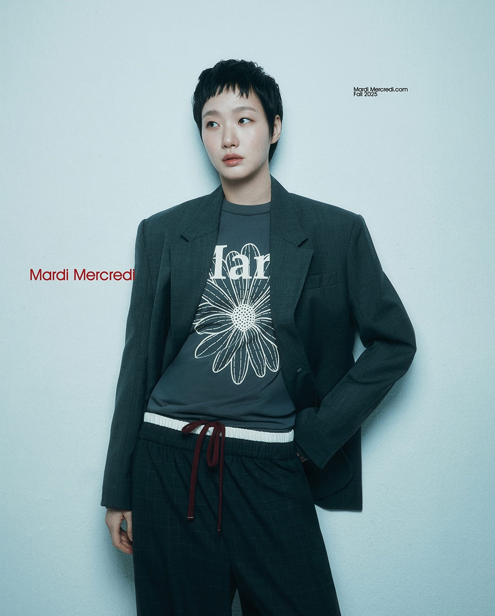 Tshirt Long Sleeve FLOWERMARDI Charcoal Cream