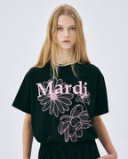Tshirt TRIPLE FLOWER Black Pink