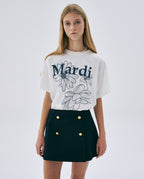 Tshirt TRIPLE FLOWER Ivory Navy