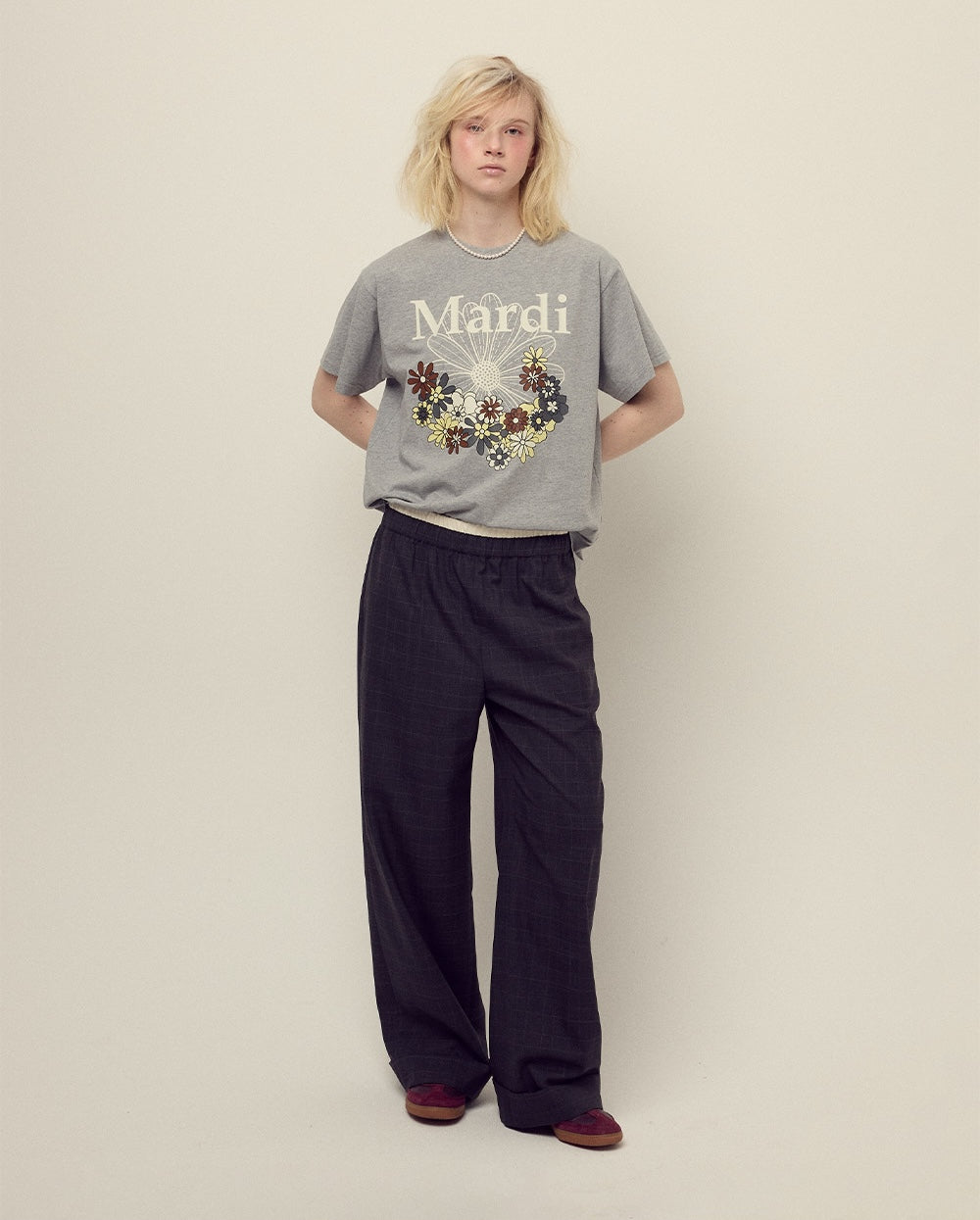 Tshirt FLOWERMARDI JARDIN Grey Ivory
