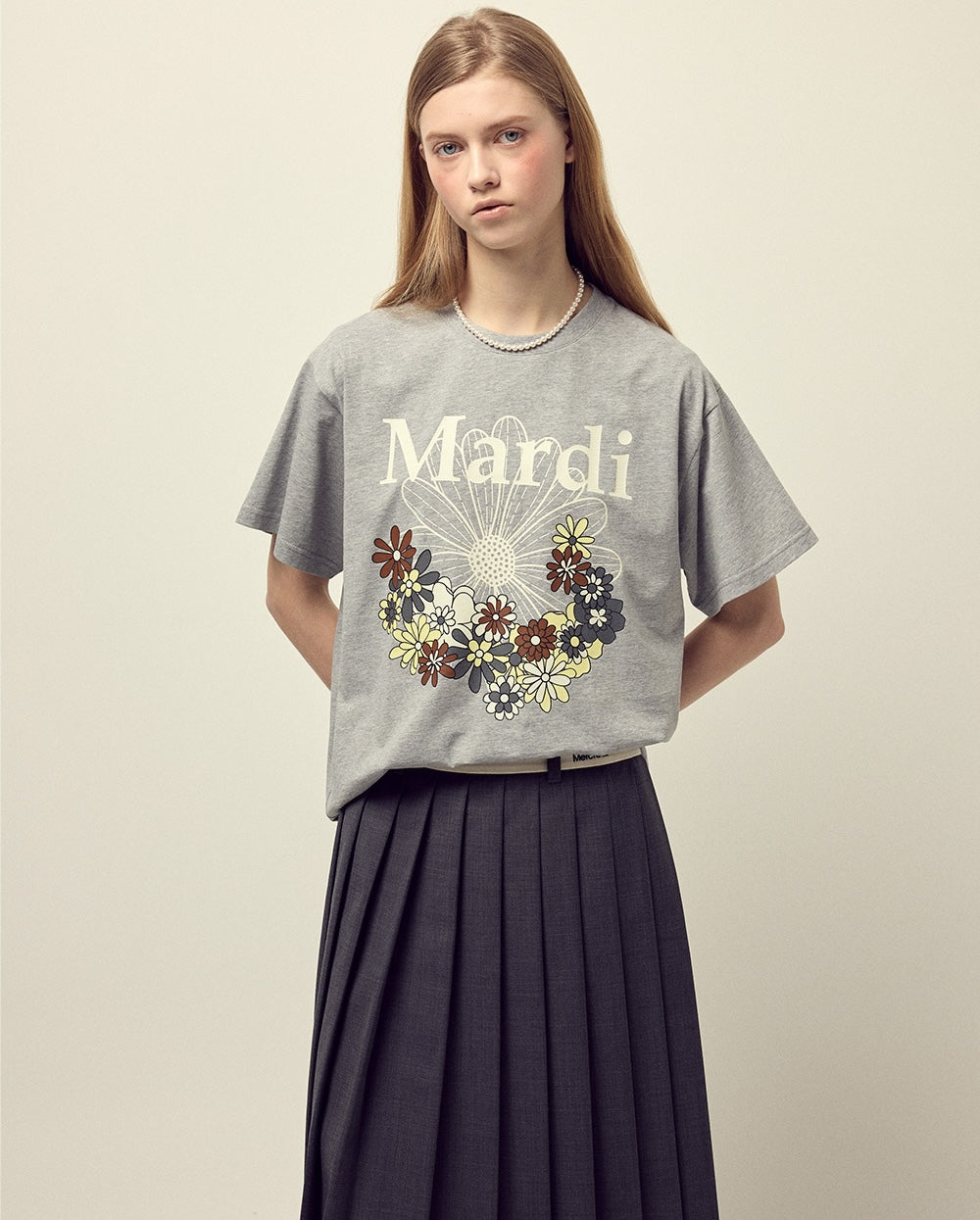 Tshirt FLOWERMARDI JARDIN Grey Ivory