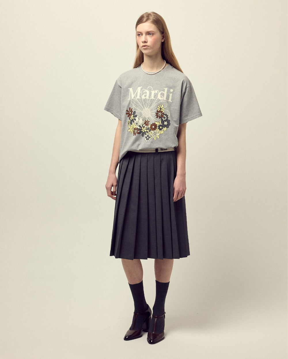 Tshirt FLOWERMARDI JARDIN Grey Ivory