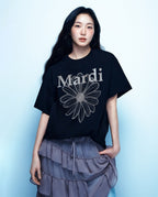 Unisex Tshirt FLOWERMARDI Black Taupe