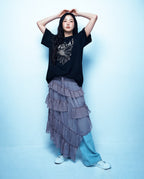 Unisex Tshirt FLOWERMARDI Black Taupe
