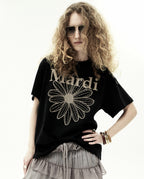 Unisex Tshirt FLOWERMARDI Black Taupe