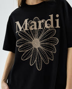 Unisex Tshirt FLOWERMARDI Black Taupe
