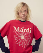 Unisex Tshirt FLOWERMARDI Red Ivory