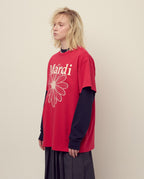 Unisex Tshirt FLOWERMARDI Red Ivory